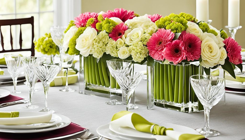 Arranjo de flores para mesa elegante