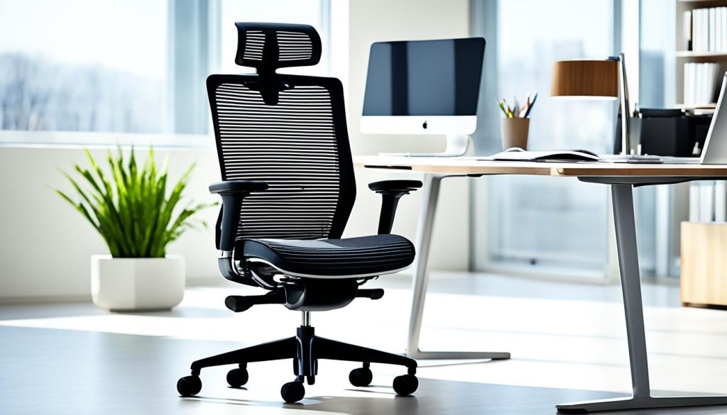 Cadeira ergonômica no ambiente de trabalho