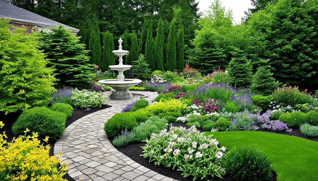 Design de jardim com plantas ornamentais