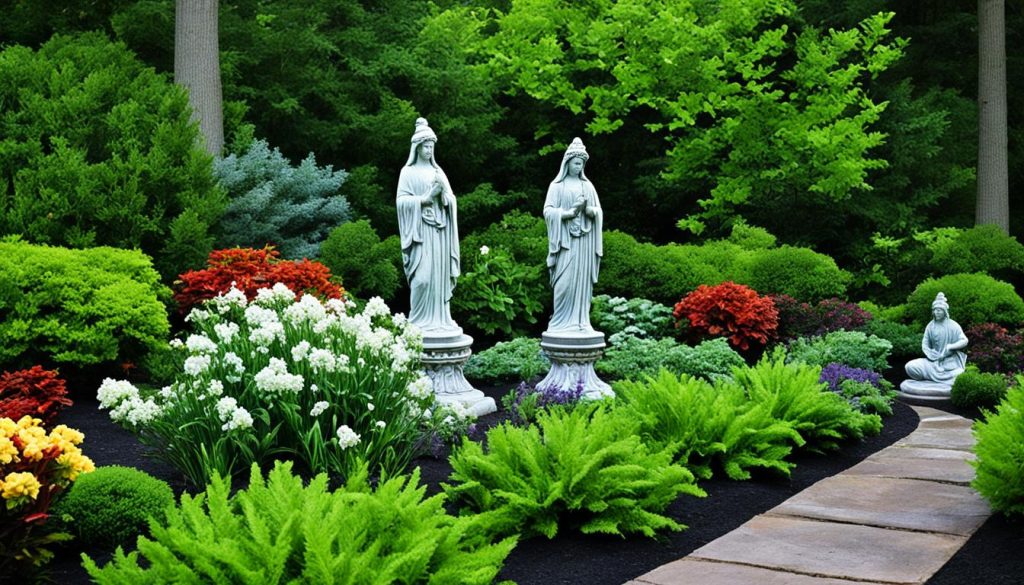 Estátuas valorizam artigos de jardim