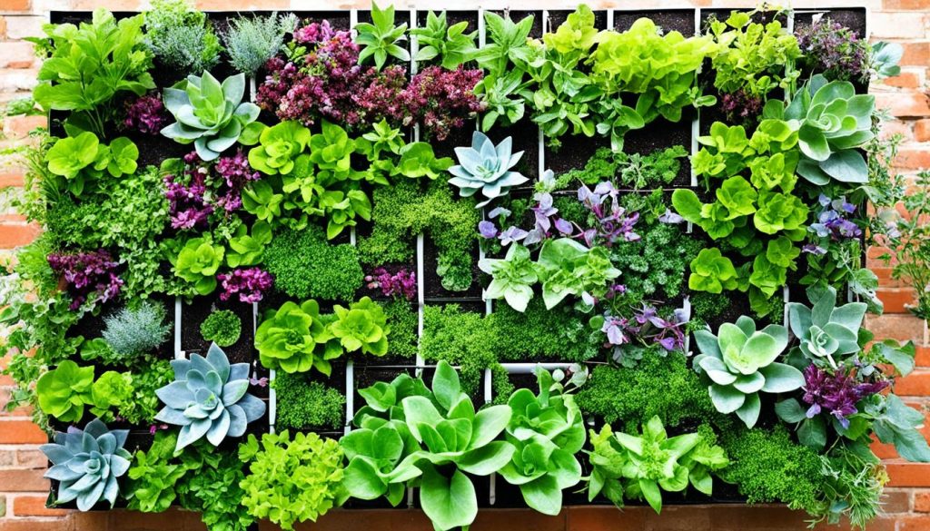 Materiais reciclados em horta vertical sustentável