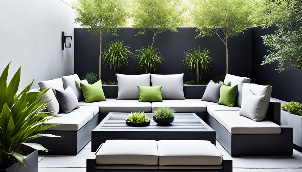 Móveis para jardim minimalista com design clean