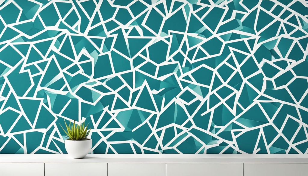 Papel de parede decorativo com cortes geométricos