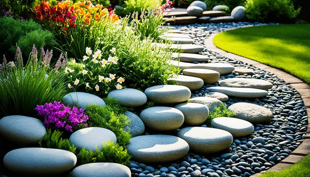 Pedras no jardim como decoração