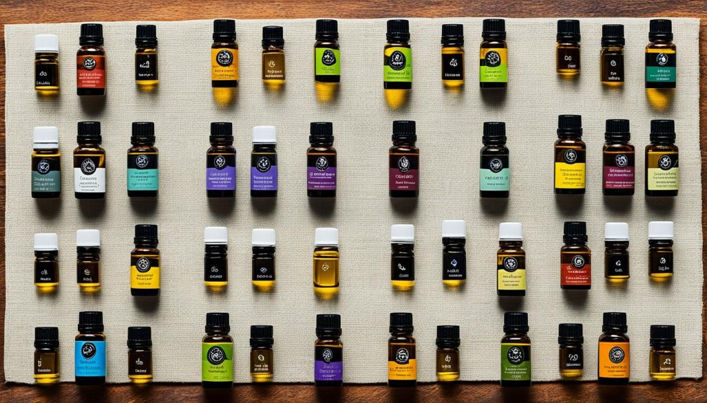 Seleção de óleos essenciais para aromaterapia